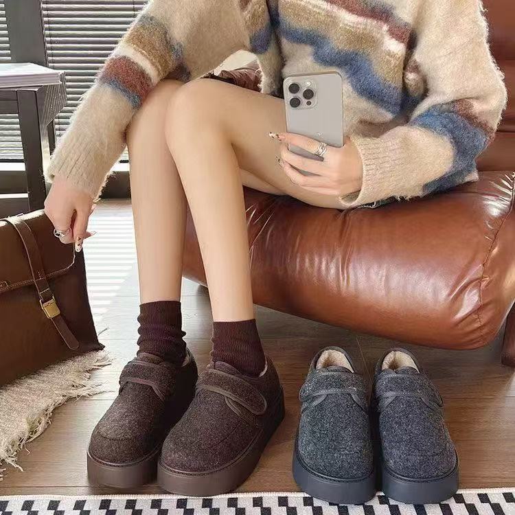 厚底加绒豆豆勃肯鞋新款秋冬季女鞋棉鞋  901-11
