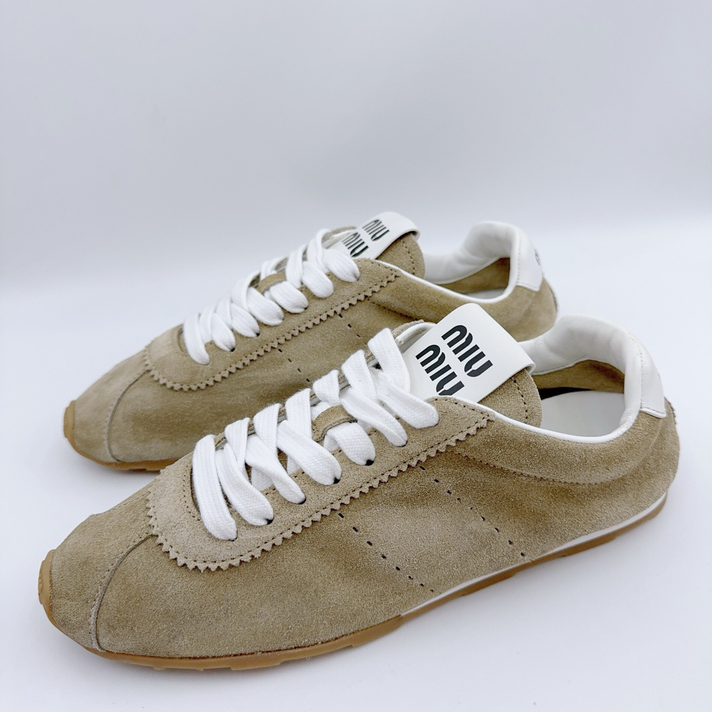 99新 MIU MIU/缪缪 38.5码/Plume棕色25年新款德训/02188