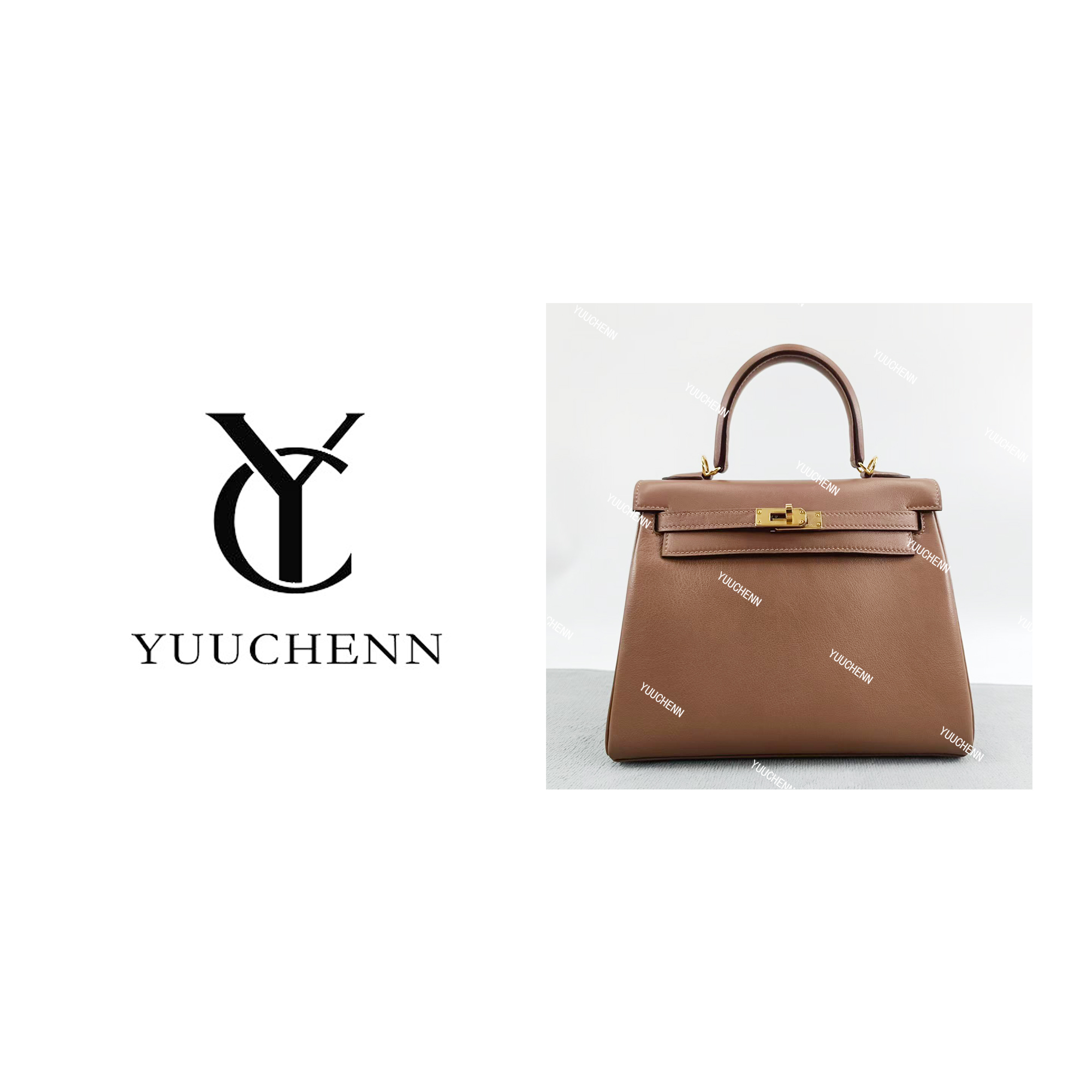 YUUCHENN/手工马鞍皮25cm 里外全真皮HH4574