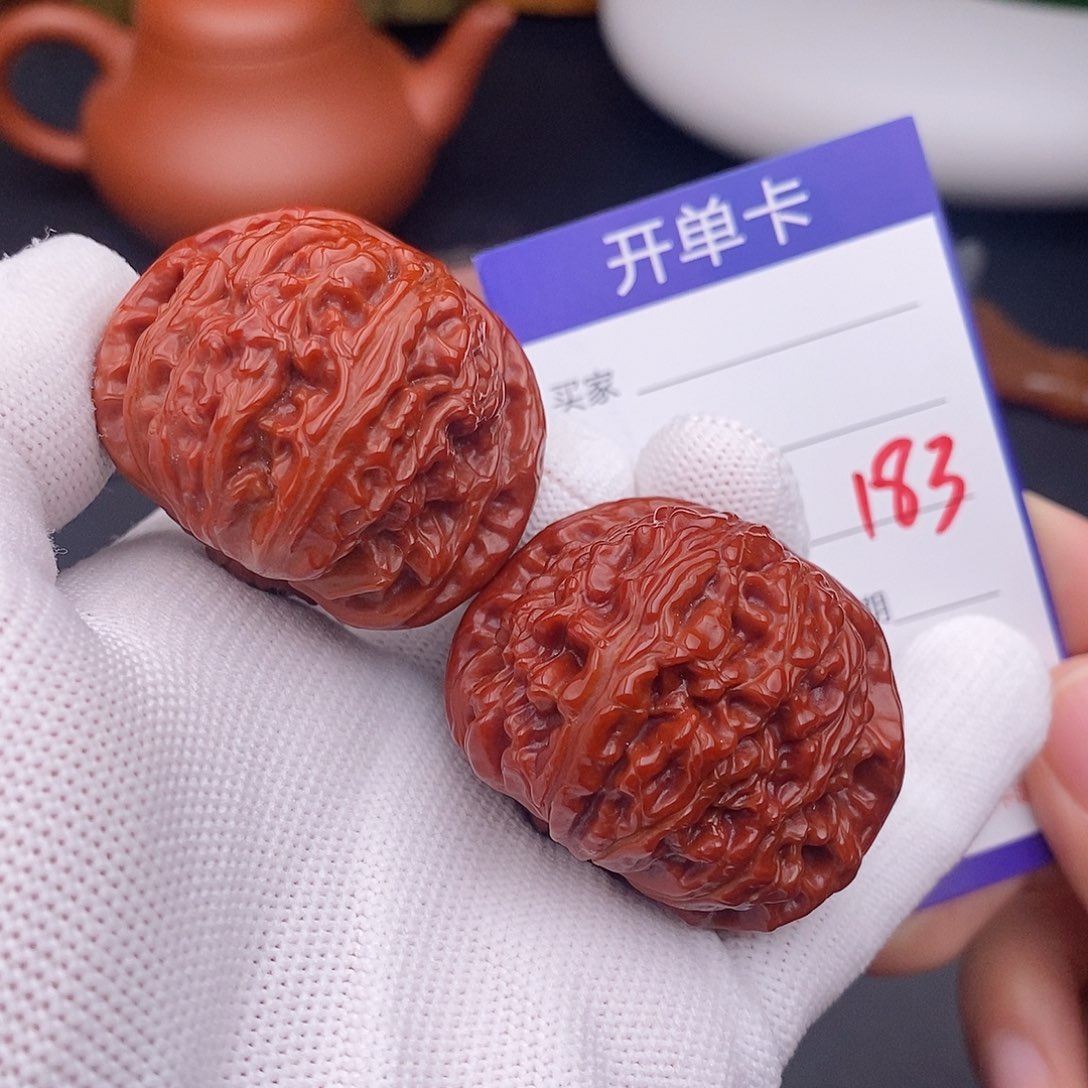文玩核桃把件43球白183
