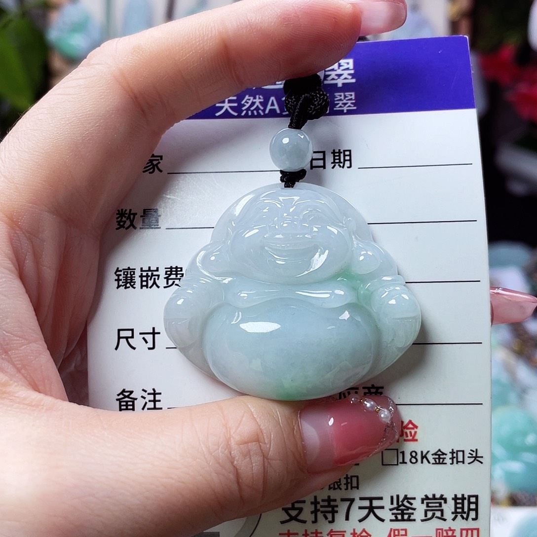 翡翠未镶嵌颈饰佛公15