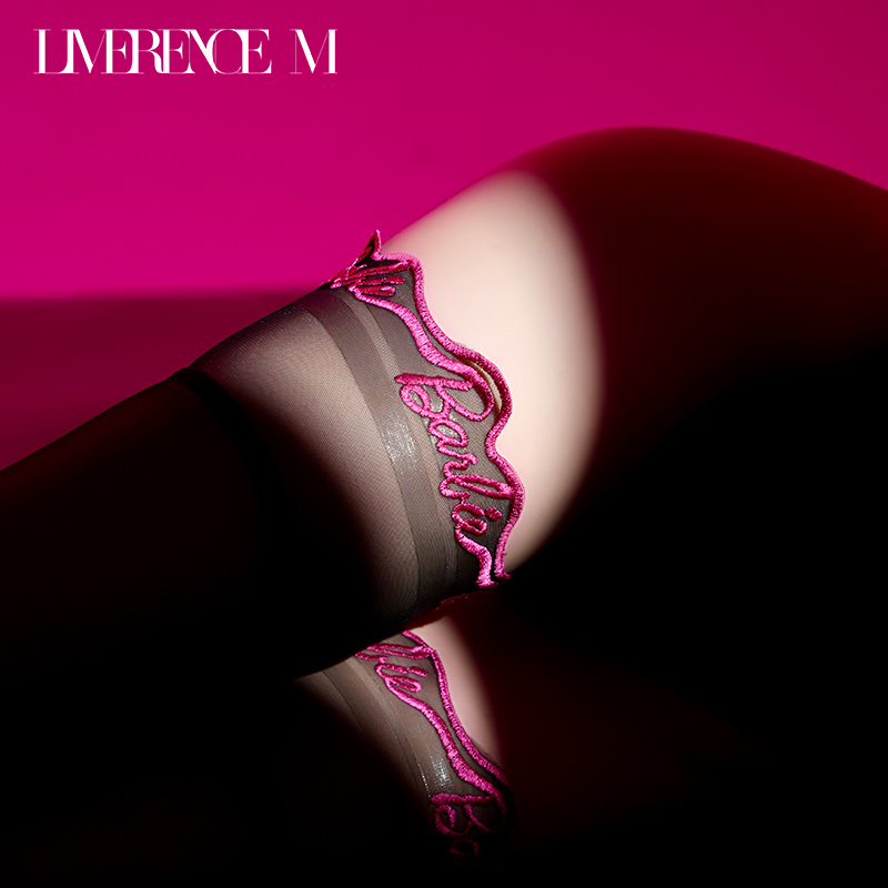 涞觅润丝「芭比刺绣筒袜」超薄性感芭比刺绣网纱丝滑长筒丝袜