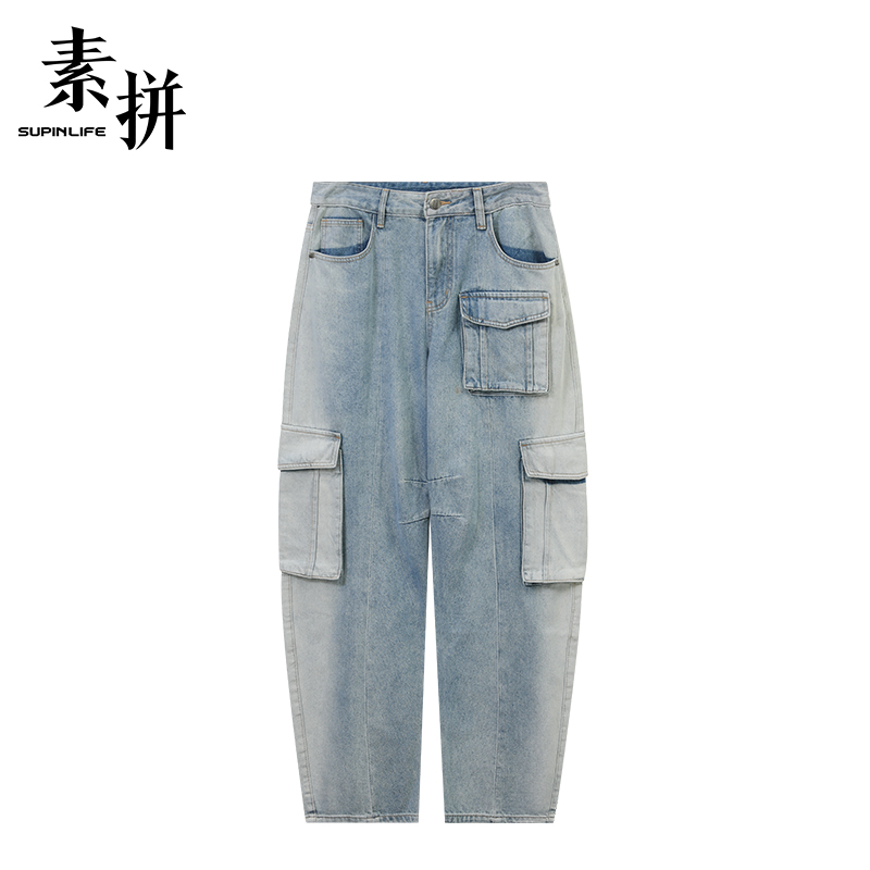 素拼牛仔长裤SPBZK523203AM