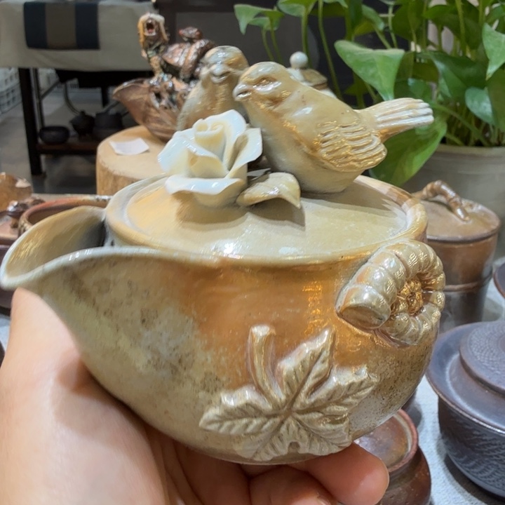 陶盘柴烧福利心哦多多