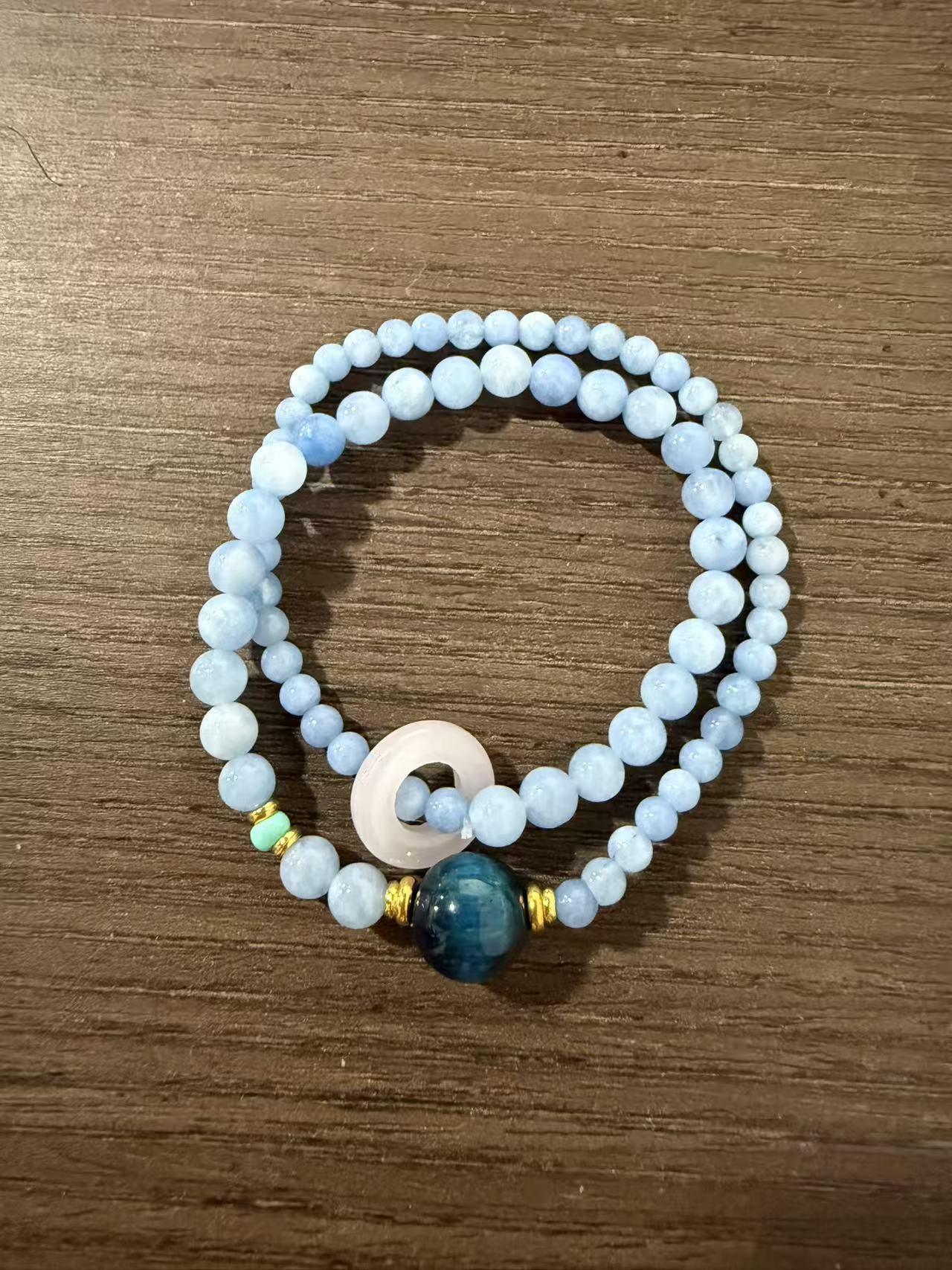 手链 A019 蓝双圈 精选手串(无礼盒）