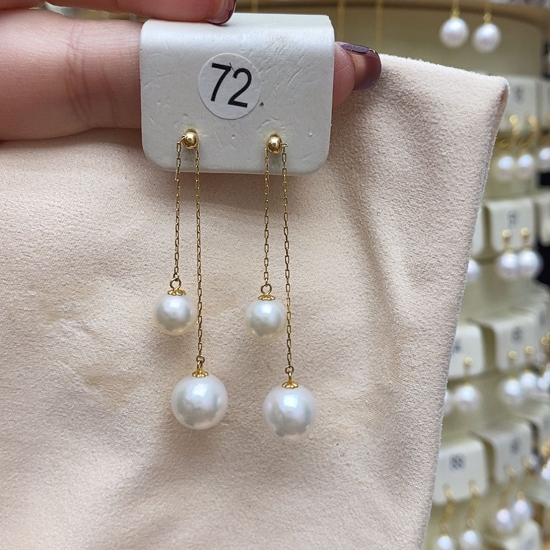 淡水珍珠耳饰18K金镶嵌