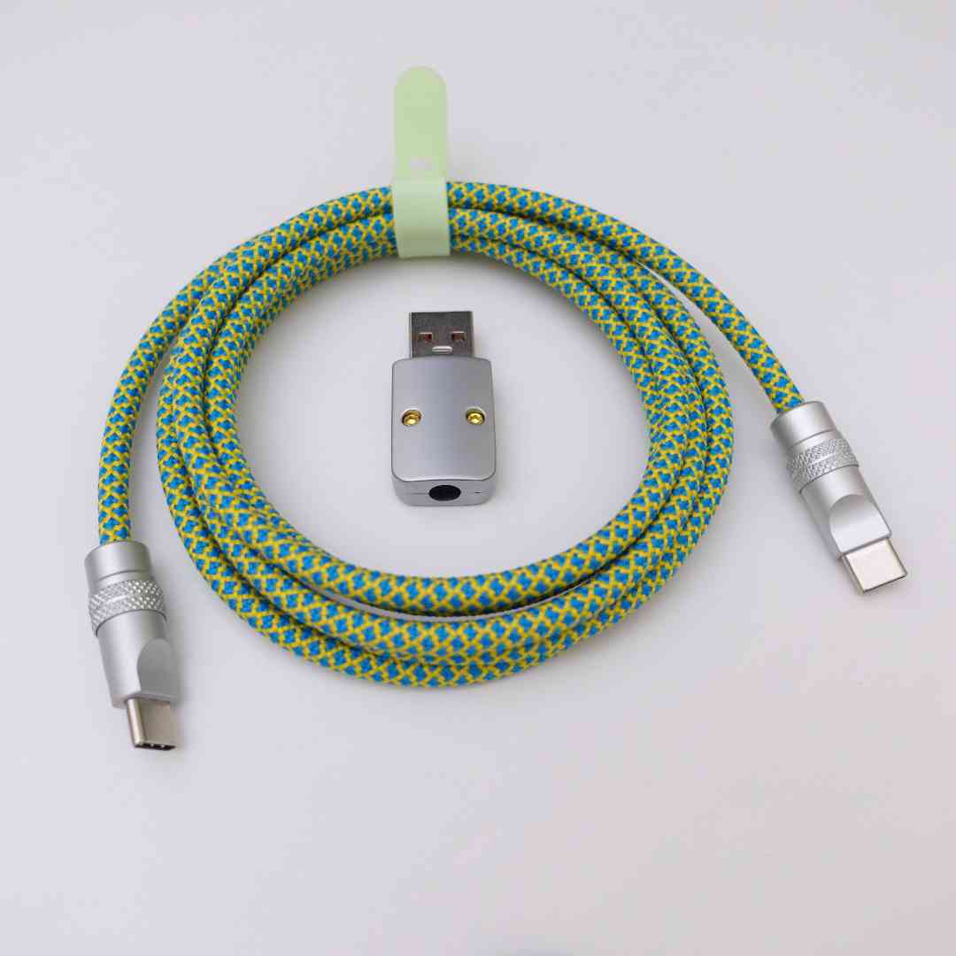 【蓝黄间色编织】适用苹果iPhone华为小米vivo安卓快充数据线充电线