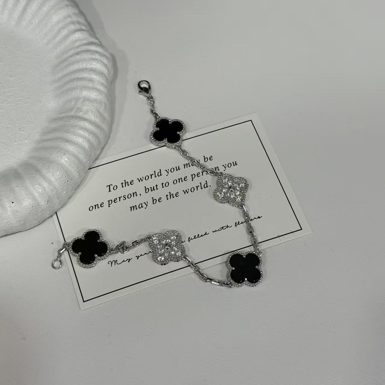 925银手链 【雪糕专属】xg058 AB版幸运草s925银手链