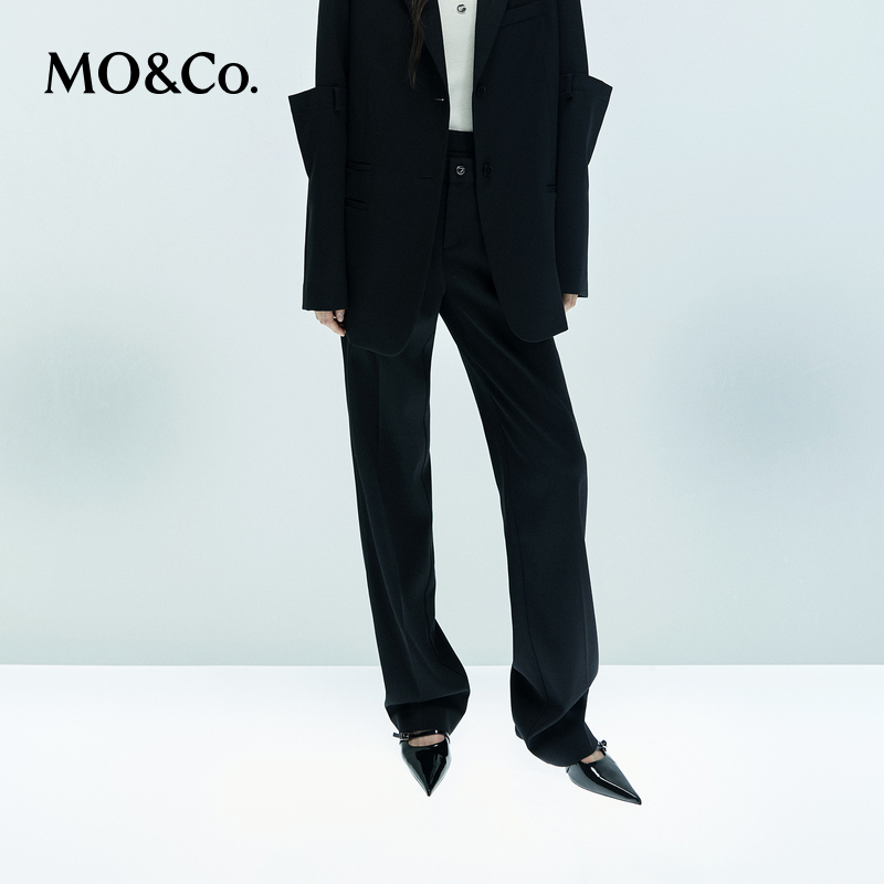 【诗语专属】MOCO西裤解构拼接双腰高腰含绵羊毛精纺MBD3PAT015