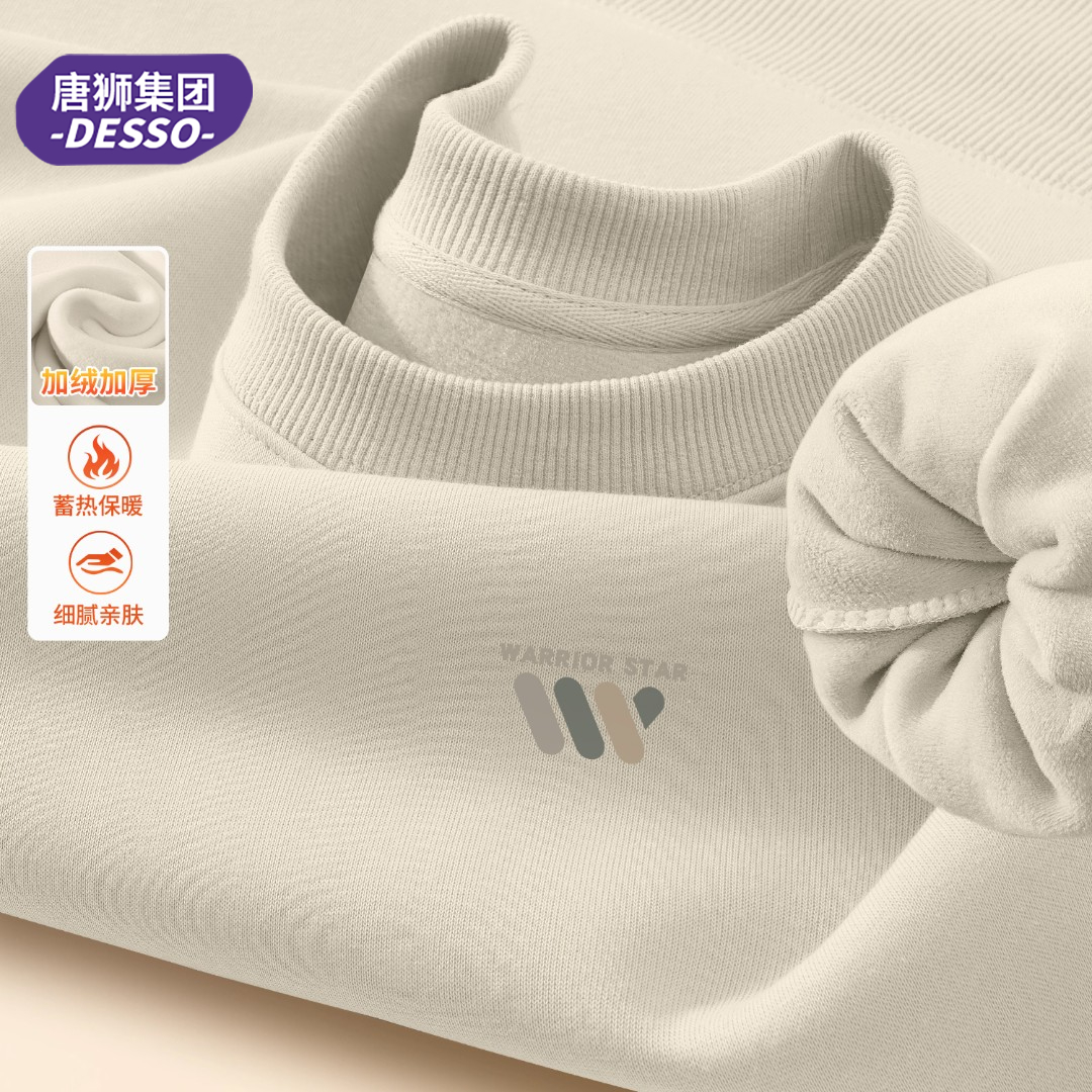唐狮集团DESSO卫衣男款衣服休闲2025秋冬新款青少年圆领上衣加绒