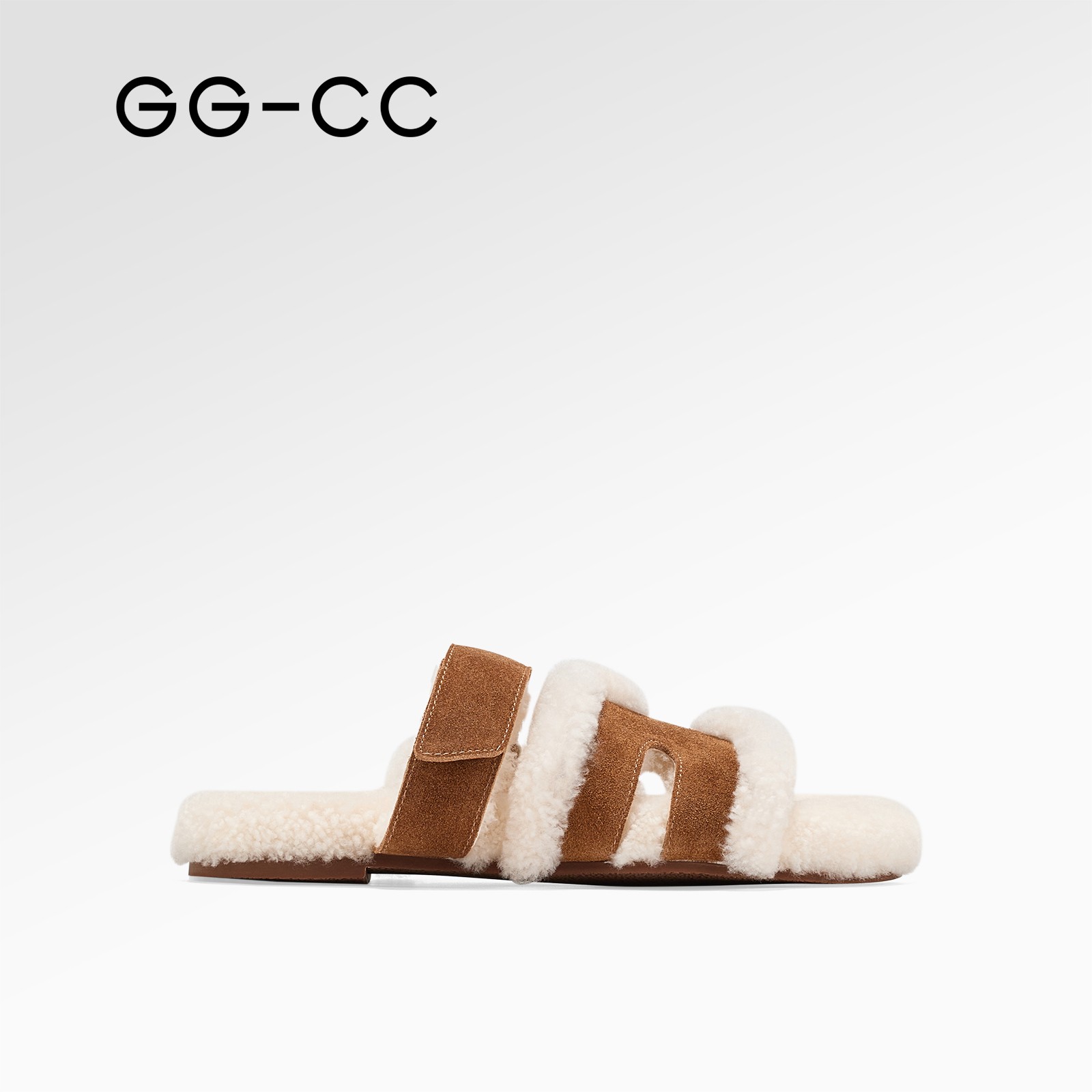 GG-CC【迷雾雪松】秋季新款时尚厚底毛毛鞋女加绒外穿拖鞋子9061