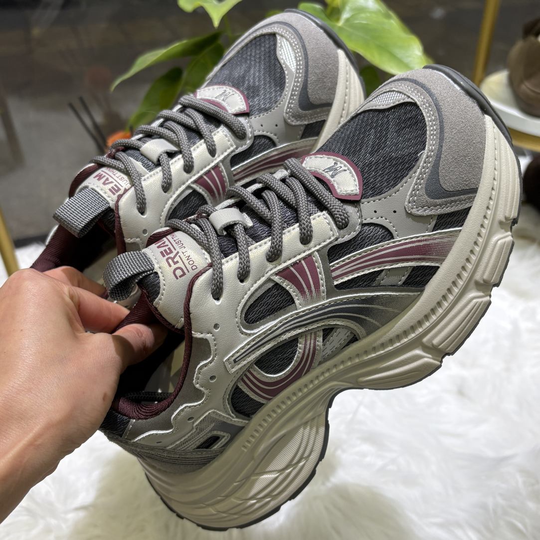 实体店真皮厚底超轻老爹鞋T18712