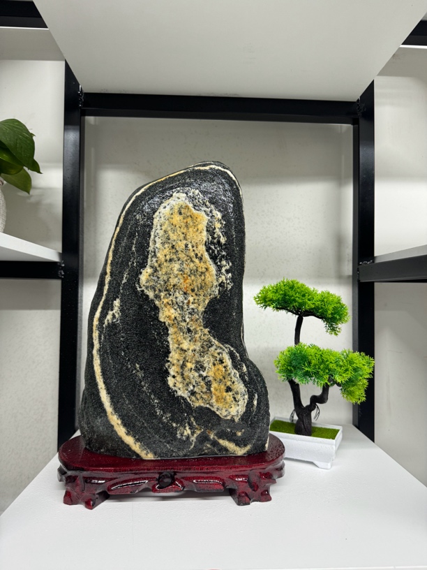 鱼跃龙门锦鲤象型石天然靠山石室内外新中式家居泰山石敢当摆件