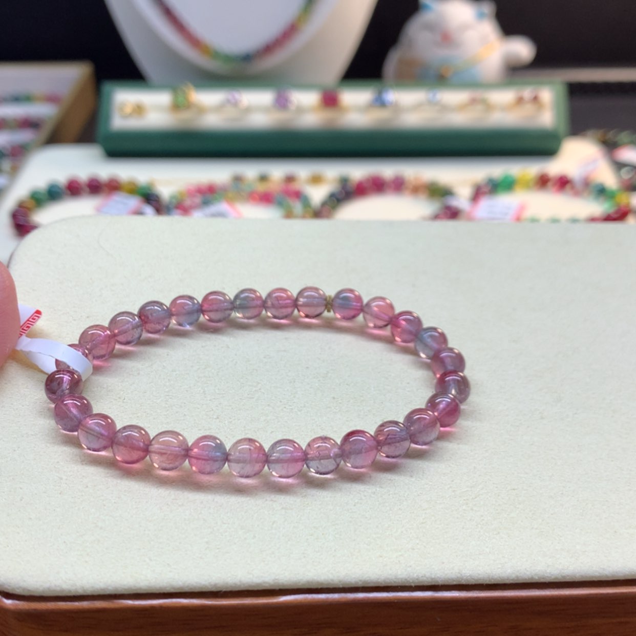 【闪购商品】碧玺手串未镶嵌西瓜碧玺6.3mm