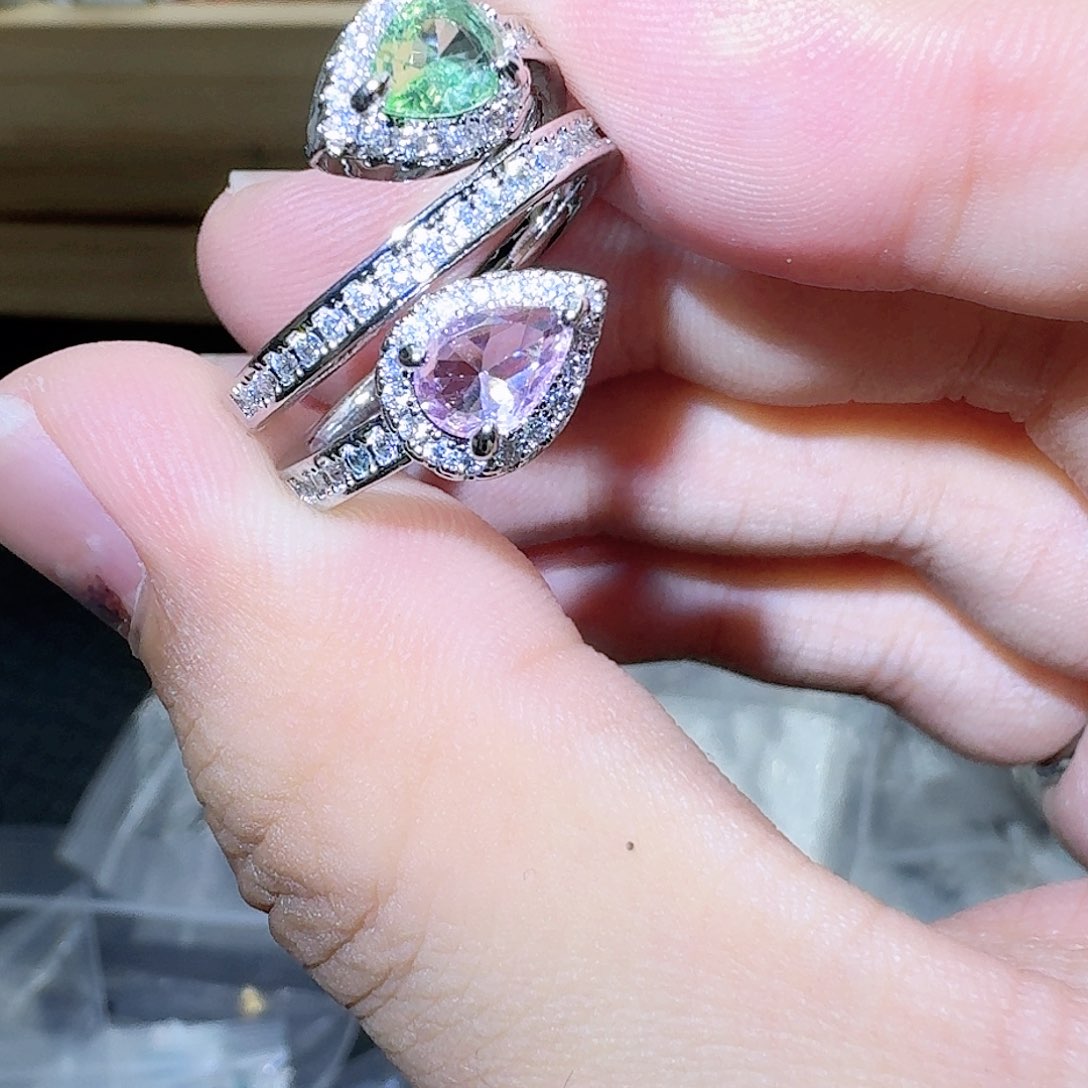 托帕石戒指银S925镶嵌