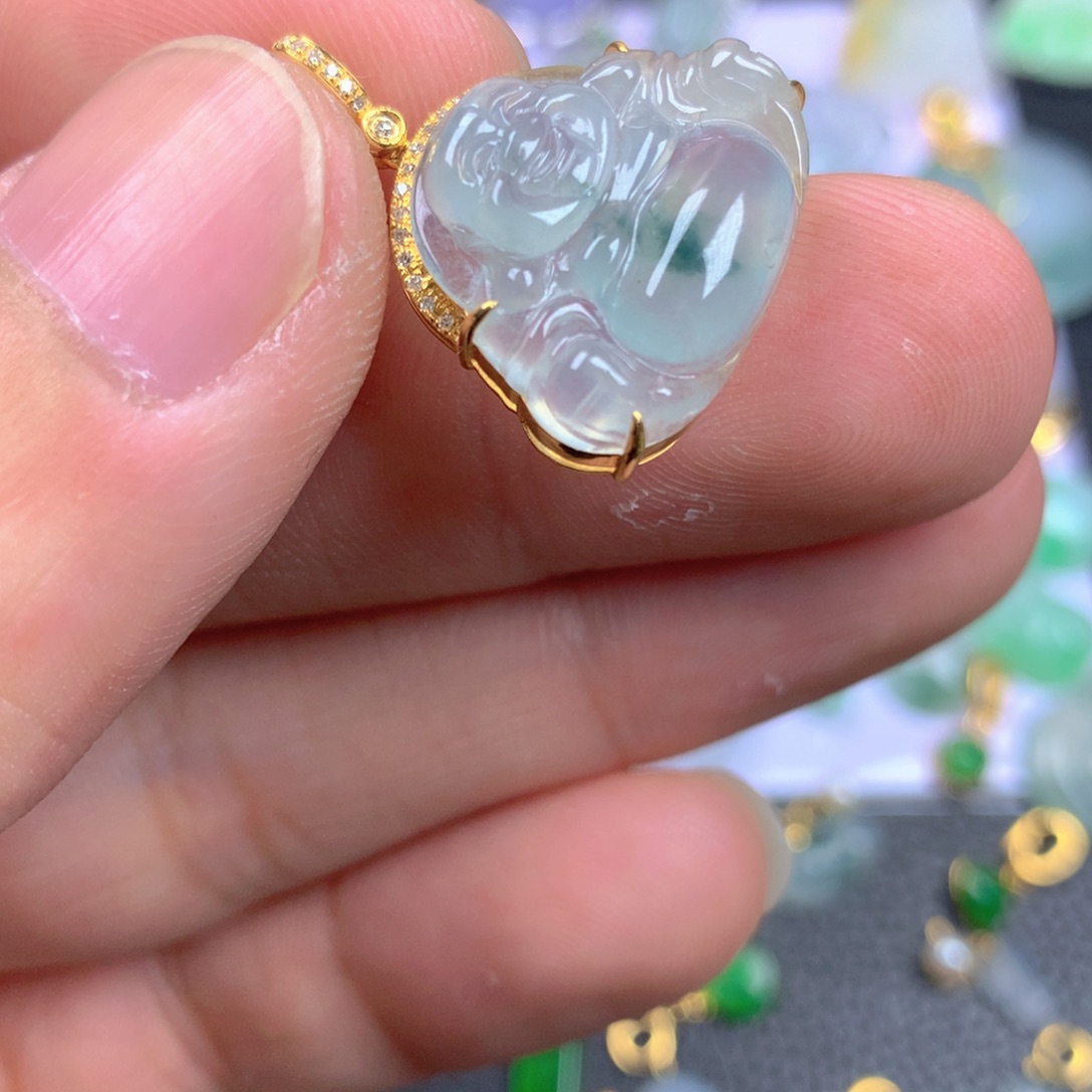 【闪购商品】翡翠18K金镶嵌颈饰翡翠