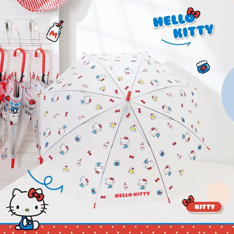 三丽鸥正版kt凯蒂猫长柄POE运动推荐kitty品牌三丽鸥雨伞联名