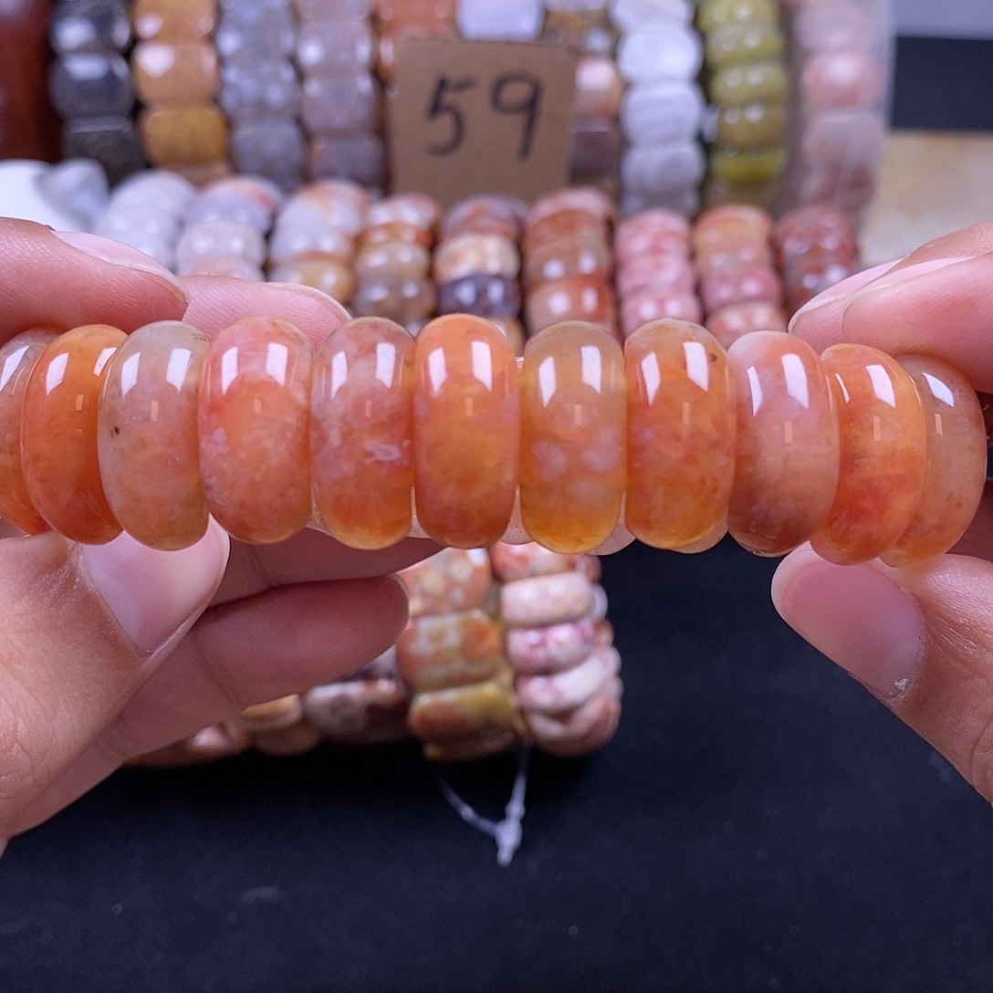 硅化珊瑚（珊瑚玉）未镶嵌手串红冰115