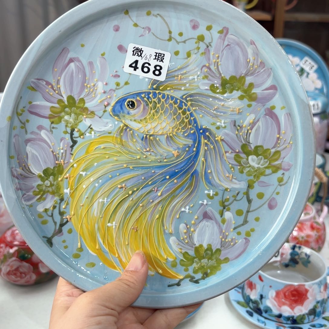 景德镇手绘高温釉下彩陶瓷茶具