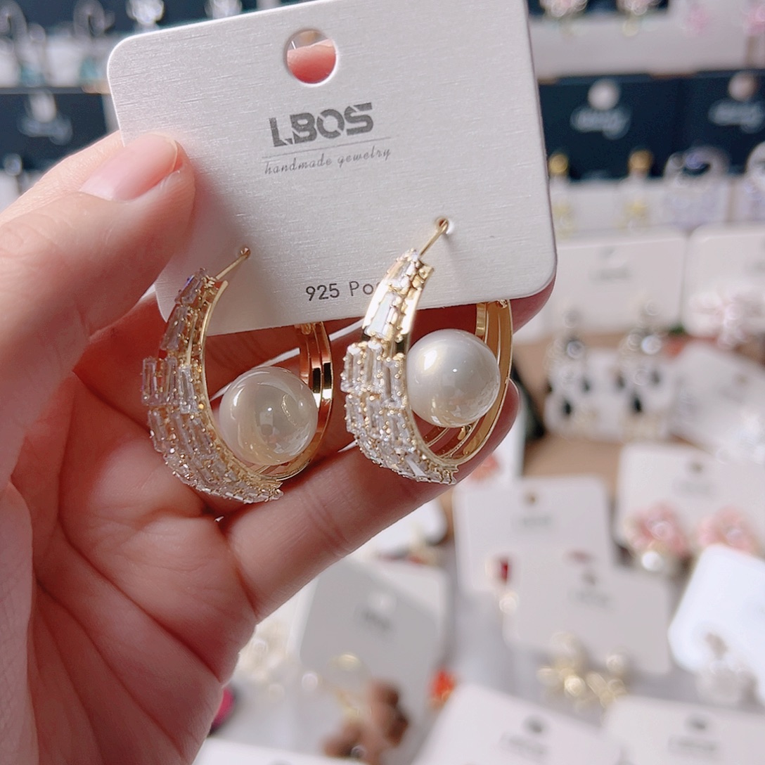 琉璃铁合金合金耳环的