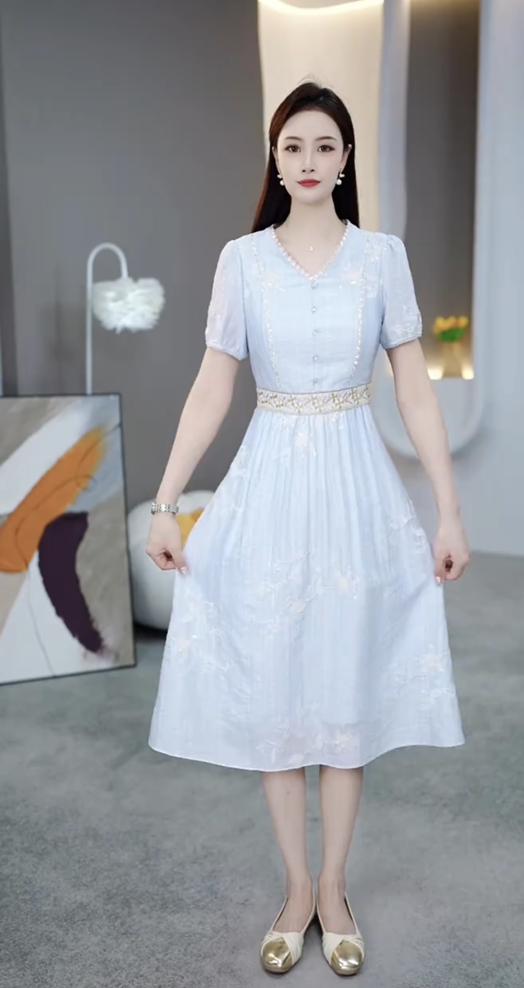 [依铭服饰] KK901 # 2025 夏季 新款 减龄 收腰 显瘦  连衣裙