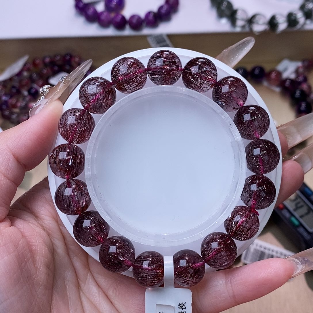 水晶手链未镶嵌娜*红彼岸花超七11m+