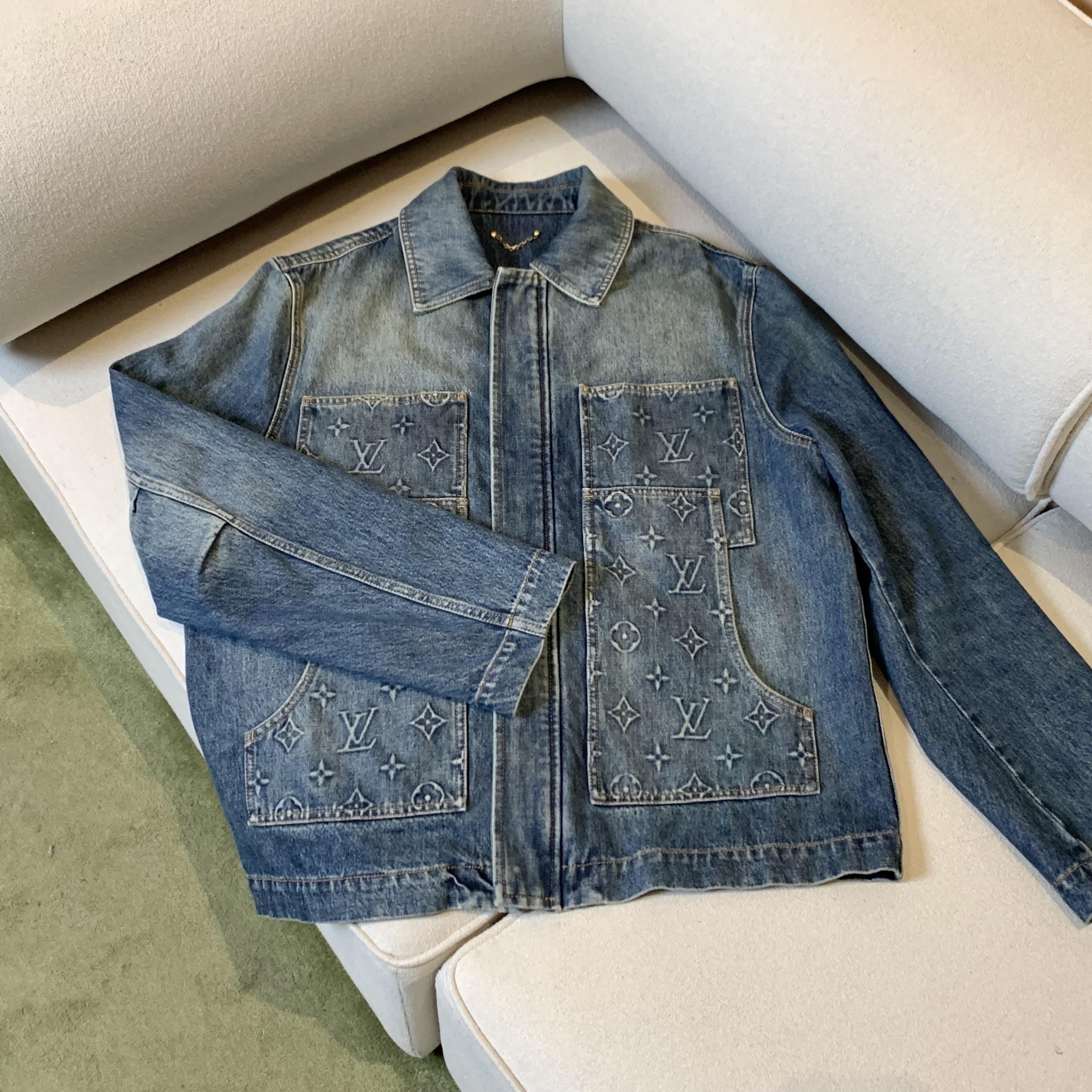 99新 LouisVuitton/路易威登 壹臻/老花牛仔外套52码 /2908255