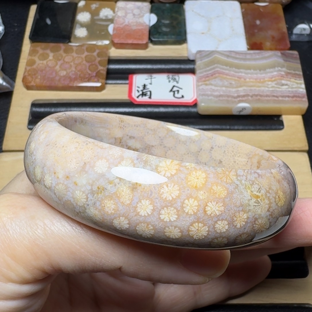 硅化玉57紫黄花，针对性盘未镶嵌