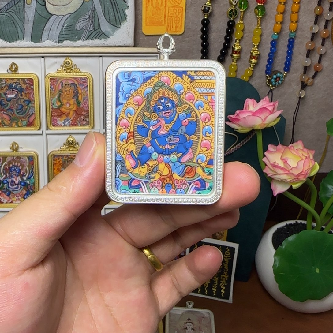 布艺铁合金黑财神唐卡