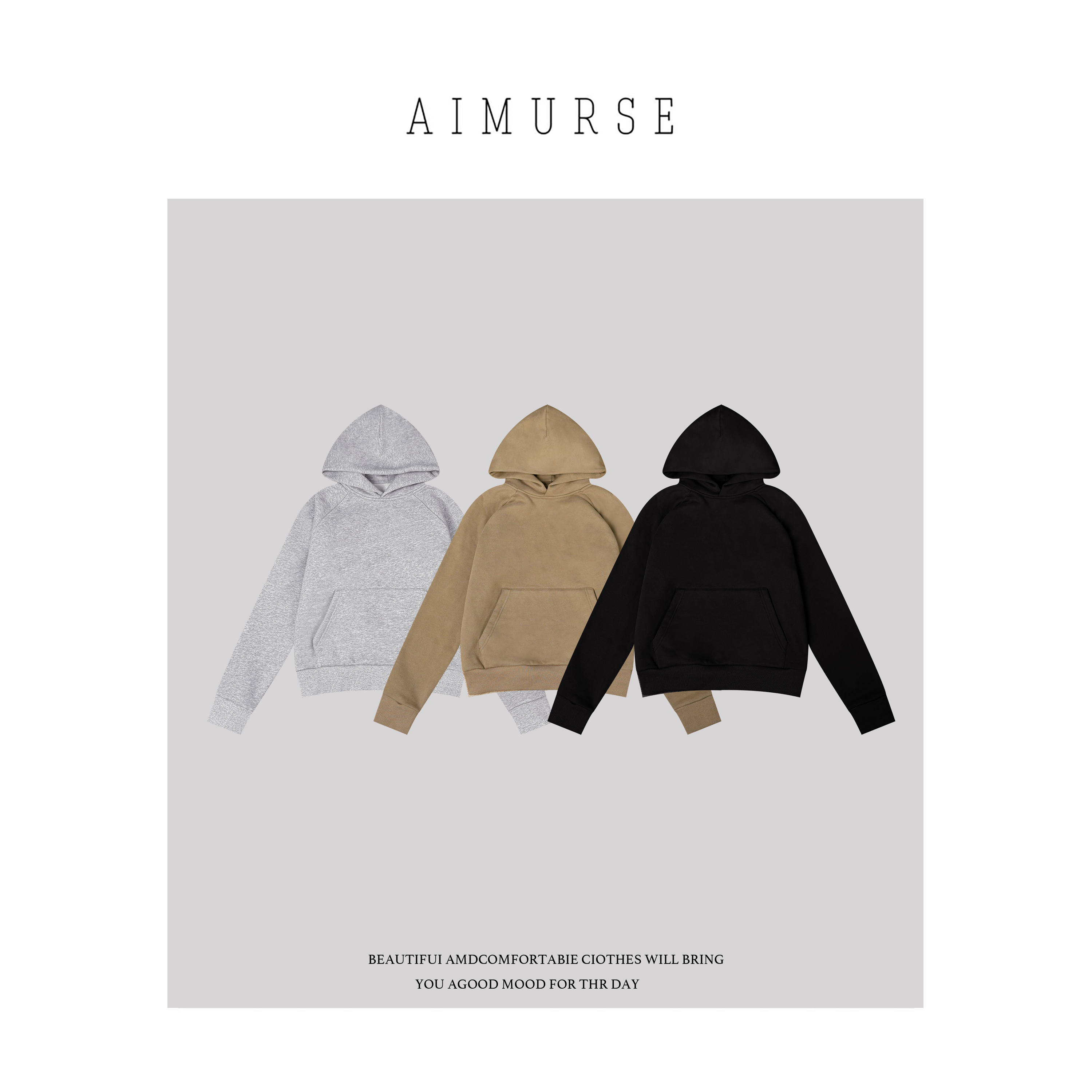 AIMURSE【慵懒卫衣】小众设计师 连帽冬季百搭休闲卫衣 AM70270