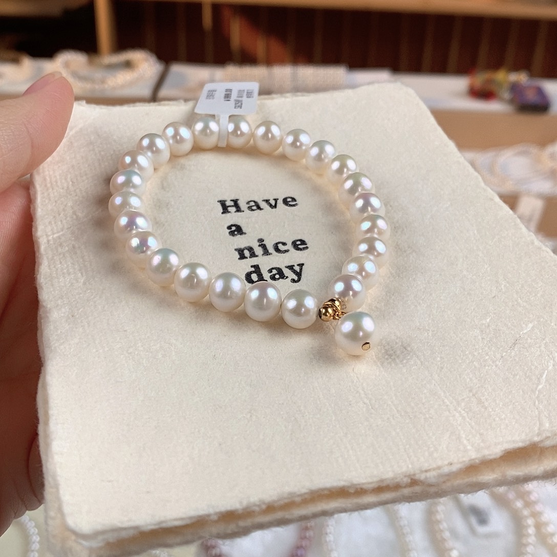 银S925镶嵌淡水珍珠手绳