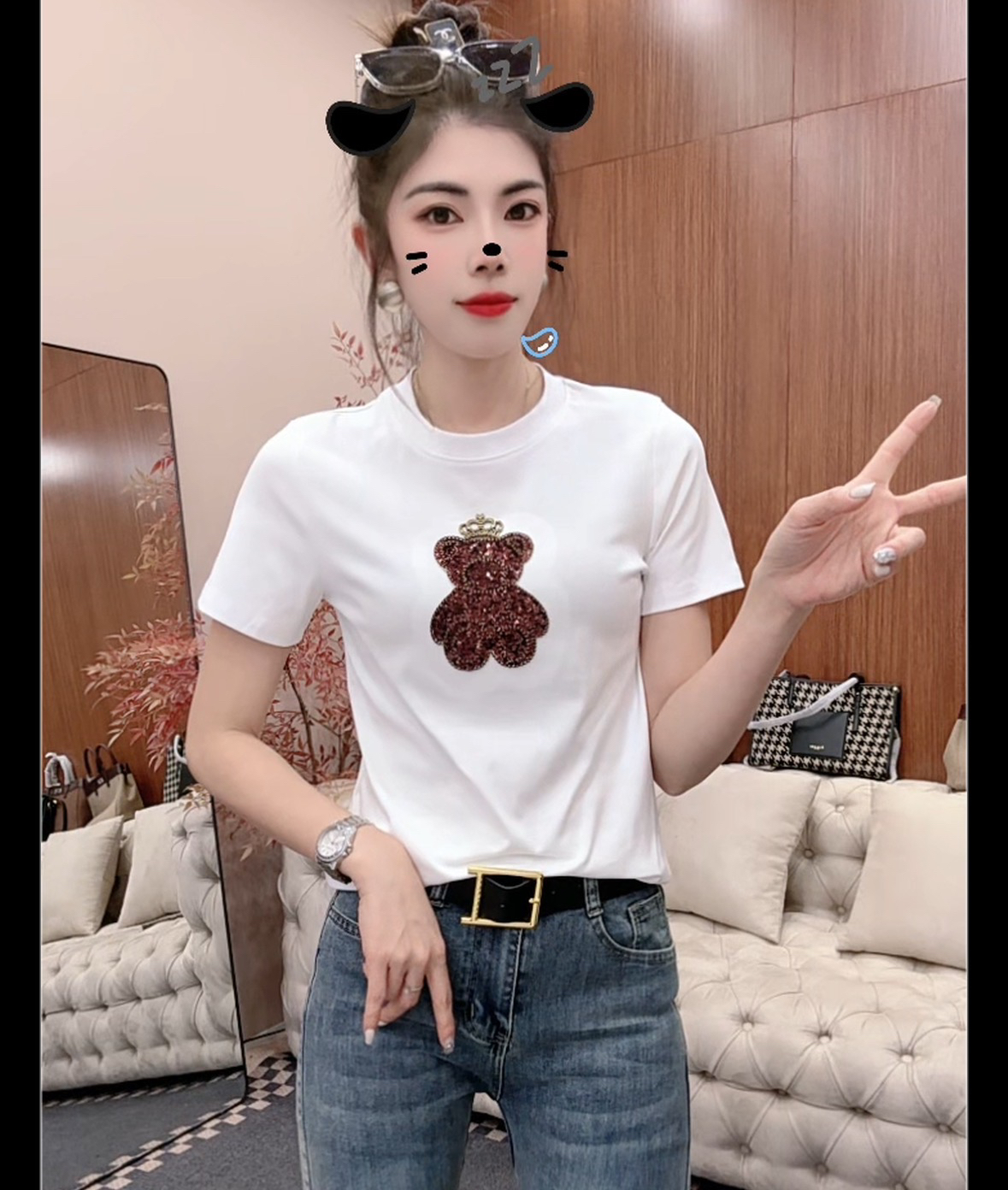月月家，夏季减龄小熊修身上衣0057