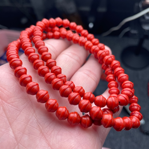 南红玛瑙铃铛佛珠多圈手链满色满肉尺寸6