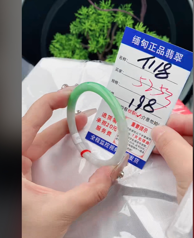 T118缅甸翡翠手镯处理198/条【一物一证】实物以直播间为准
