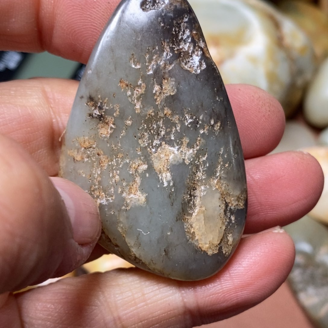 和田玉挂件银S925镀金镶嵌