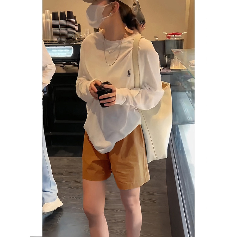 早秋慵懒风宽松薄款新款百搭长袖上衣休闲韩版外穿气质T恤
