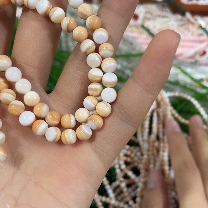 玛瑙/玉髓合金珠宝半成品一条6mm万宝宝圆珠