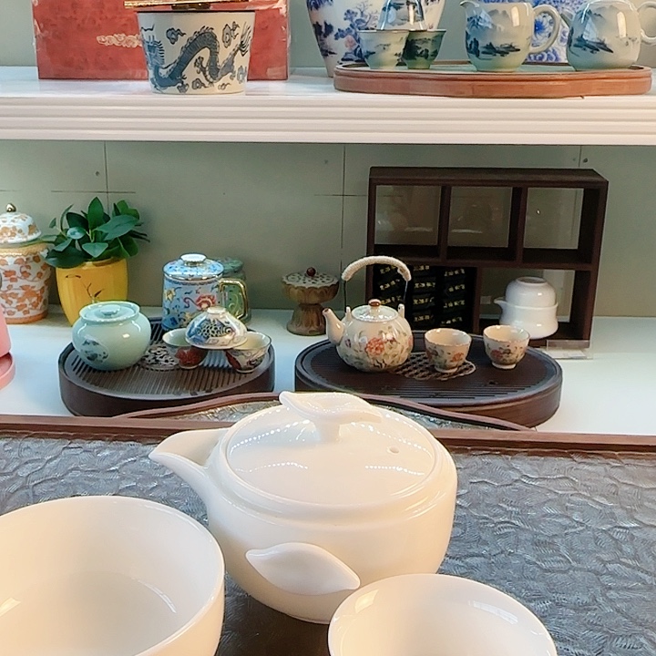 青花瓷器茶具套装 旅行茶具茶叶罐 玻璃杯公道杯等