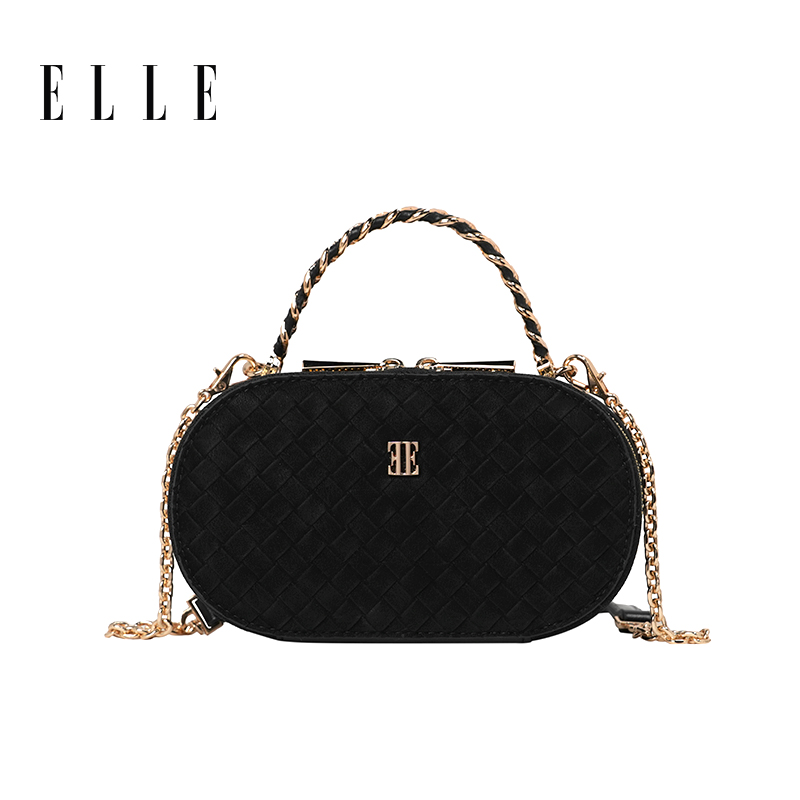 ELLE25春夏新款都市简约职场丽人手拎时尚保龄球单肩斜挎包46756