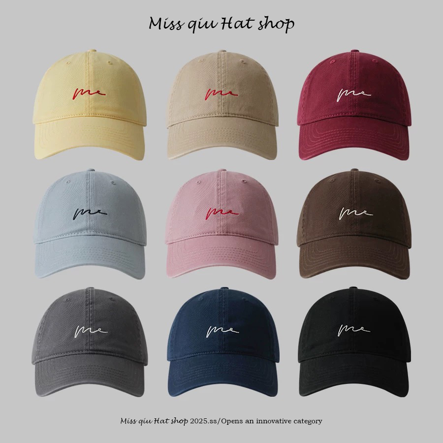 韩系弯檐棒球帽女生四季款简约百搭软顶帽子时尚潮牌纯棉鸭舌帽男