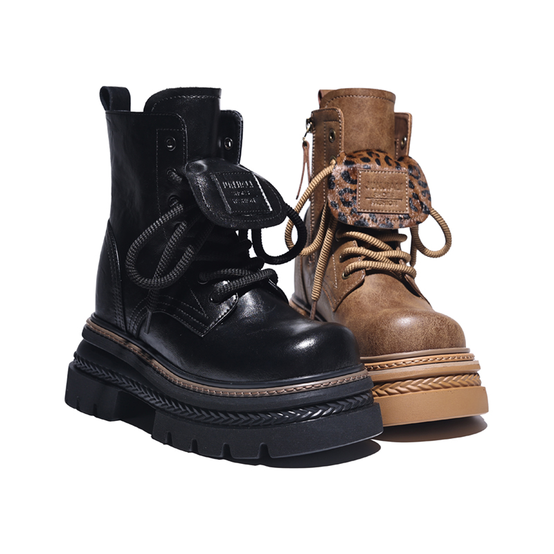 【TG】厚底隐形内增高15CM筒高15.5CM女士马丁靴短靴真皮LX51005