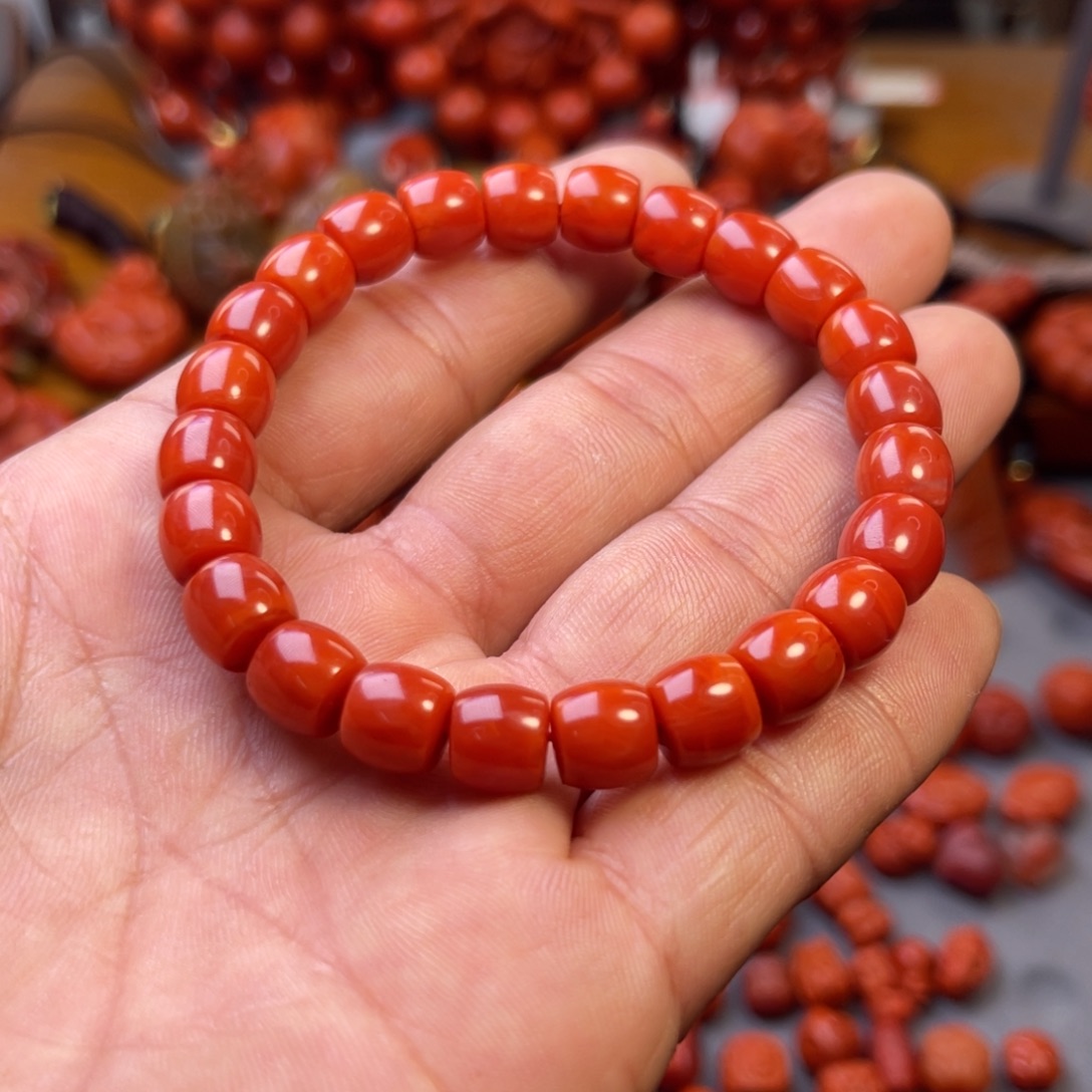 南红玛瑙未镶嵌川料精工直切手串卡8➕