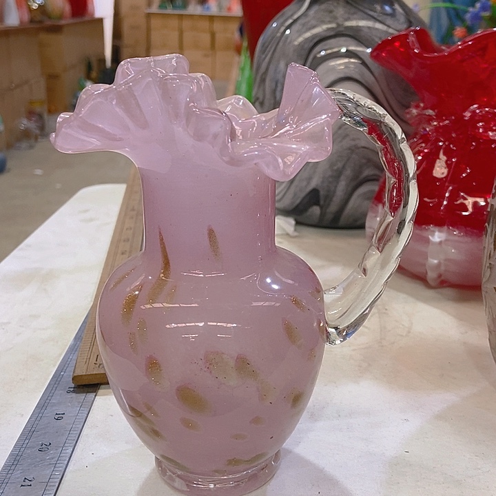 琉璃琉璃花瓶高17口5