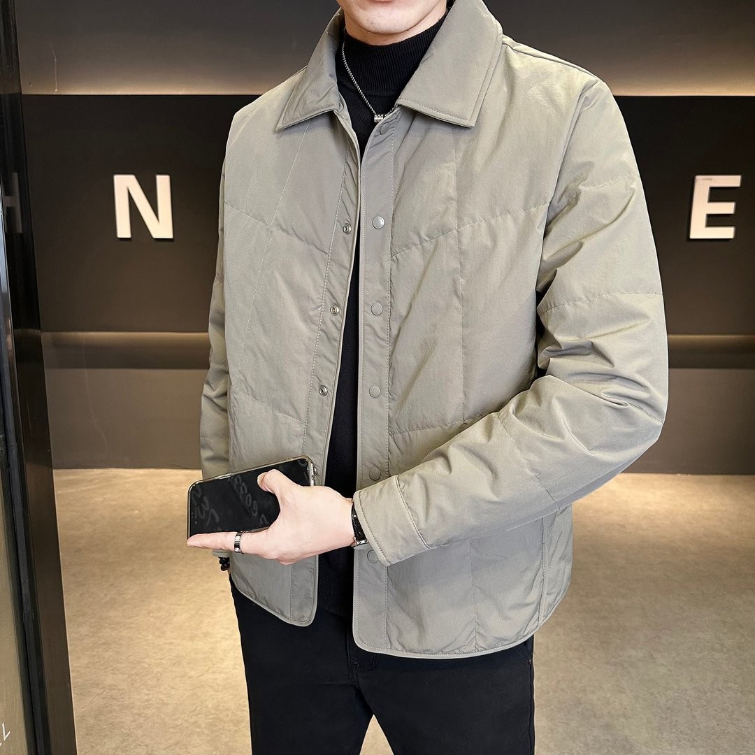 90白鸭绒轻薄衬衫式羽绒服男秋冬季2025新款宽松保暖夹克外套男潮