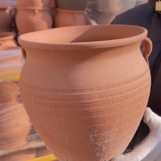 紫砂花盆瑕疵高26口24————