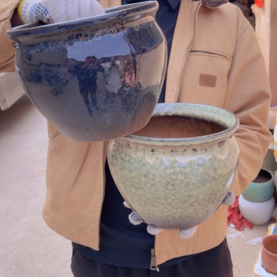 紫砂花盆高16口20————