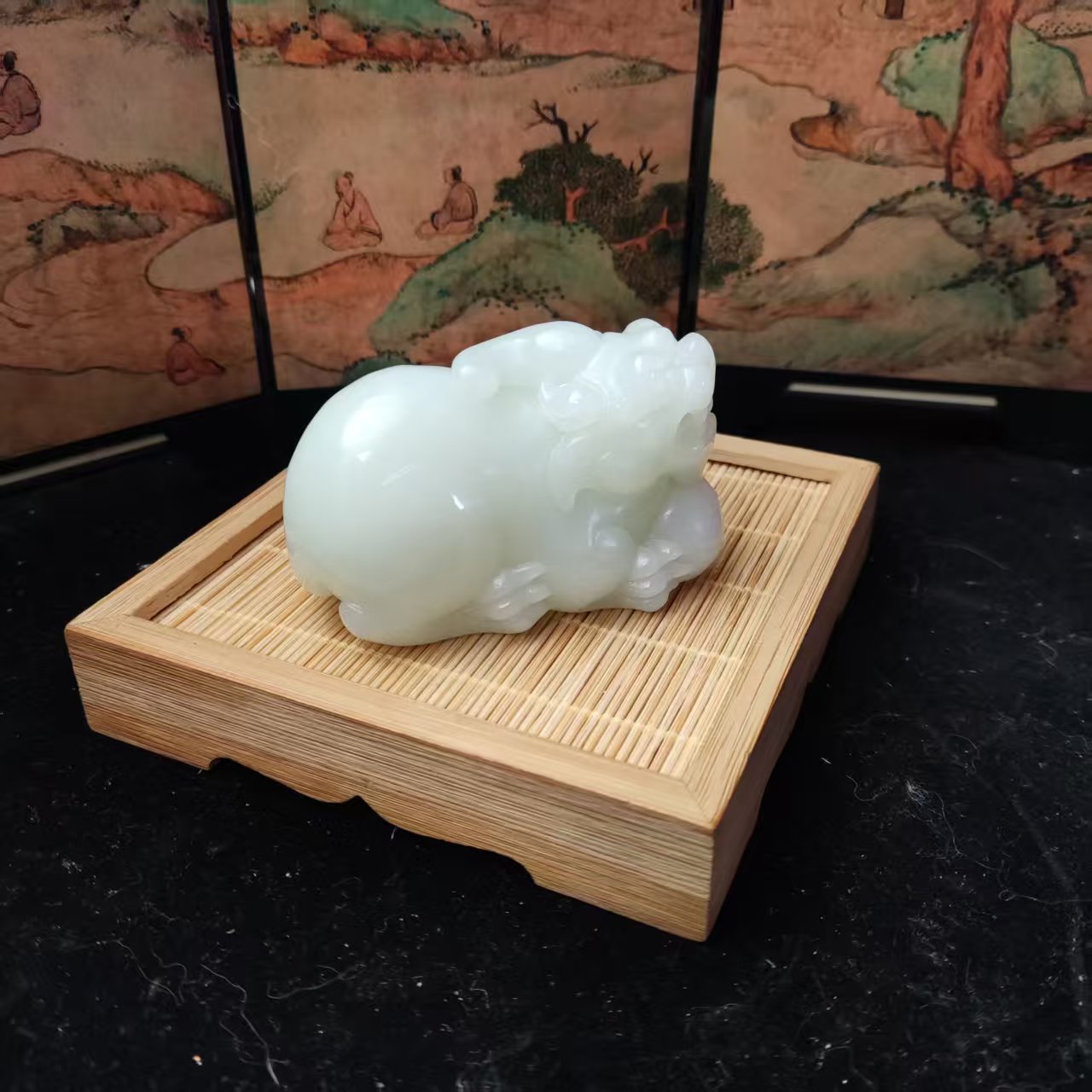 和田玉貔貅手把1800
