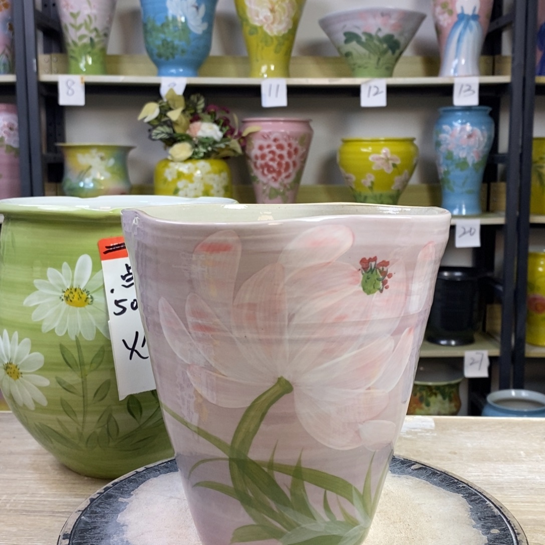 景德镇手工手绘陶瓷花盆