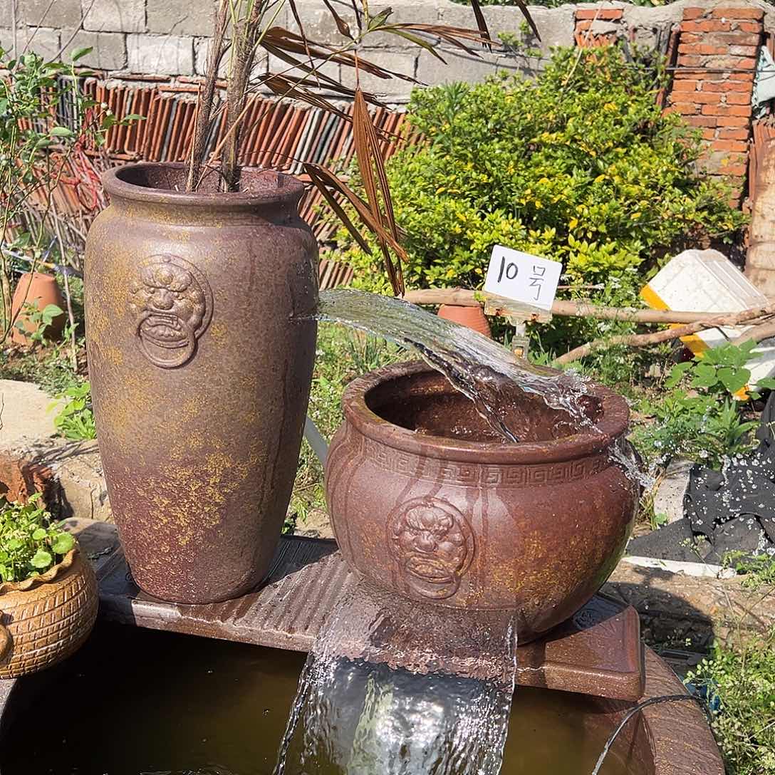 紫砂花盆七**云两个流水罐，55瓦 ，软管，弯头