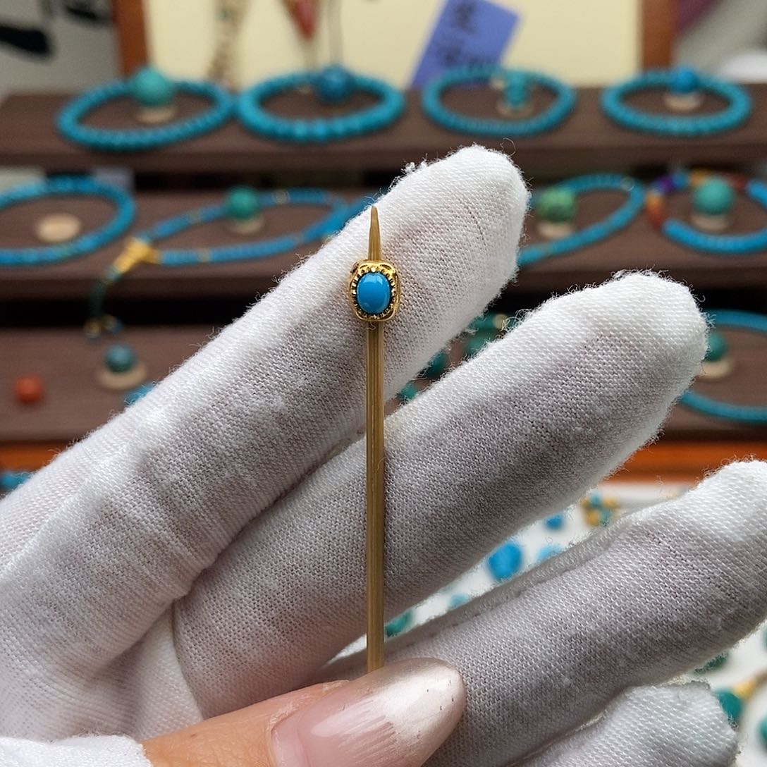 绿松石18K金镶嵌绿松石配饰h